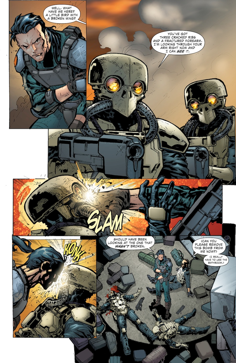 Illustration for article titled First Pages of DC Comics' High-Tech Blackhawks Series